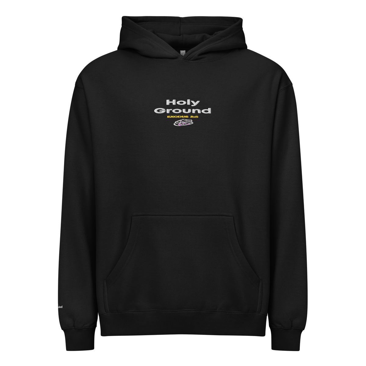 Holy Ground hoodie in black, front
